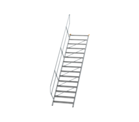 Stairs 45° step width 1,000 mm, 15 steps, gr. alu | © MUNK GmbH