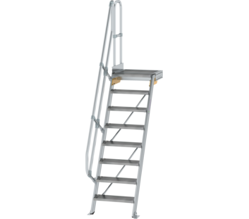 Treppe m. PF 60° St.br. 600 mm, 8 St. , Alu ger. | © MUNK GmbH