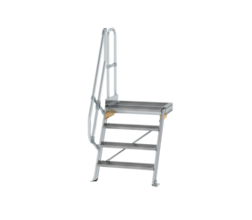 Stairs w. plat. 60° st. wid. 800 mm, 4 st, gr.alu | © MUNK GmbH