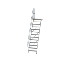 Treppe m. PF 60° St.br. 800 mm, 13 St., Alu ger. | © MUNK GmbH