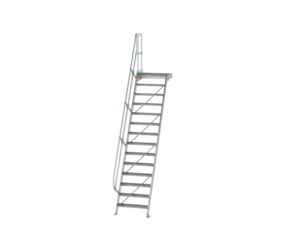 Treppe m. PF 60° St.br. 800 mm, 14 St., Alu ger. | © MUNK GmbH
