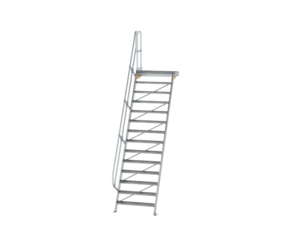 Stairs w. plat. 60° st.wid. 1,000 mm, 14 st, gr.al | © MUNK GmbH