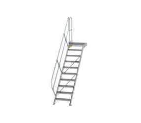Treppe m. PF 45° St.br. 600 mm, 10 St., Alu ger. | © MUNK GmbH