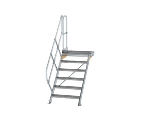 Stairs w. plat. 45° st. wid. 800 mm, 6 st, gr.al | © MUNK GmbH