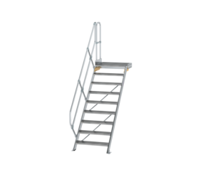 Treppe m. PF 45° St.br. 800 mm, 9 St., Alu ger. | © MUNK GmbH