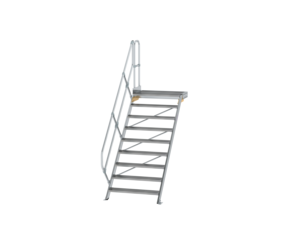 Treppe m. PF 45° St.br. 1000 mm, 9 St., Alu ger. | © MUNK GmbH