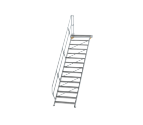 Stairs w. plat. 45° st.wid. 1,000 mm, 15 st, gr.al | © MUNK GmbH