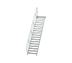 Treppe m. PF 45° St.br. 1000 mm, 18 St., Alu ger. | © MUNK GmbH