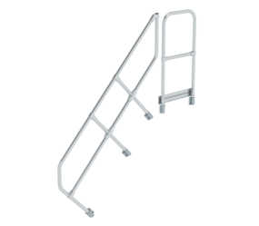 Stairs w. plat. 45° 2nd handrail for 6 steps, 45° | © MUNK GmbH