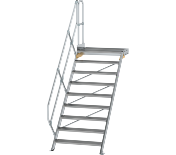 Treppe m. PF 45° St.br. 1000 mm, 9 St., Alu ger. | © MUNK GmbH