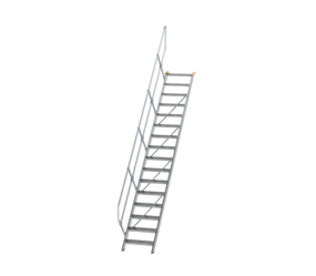 Stairs 45° step width 600 mm, 16 steps, gr. alu | © MUNK GmbH