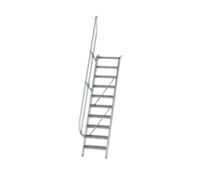 Stairs 60° step width 600 mm, 10 steps, gr. alu | © MUNK GmbH