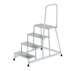 Work platform rigid w handrail, 4 steps | © MUNK GmbH