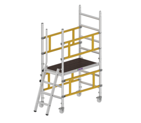 Plateforme de montage mobile avec échelle suspendue et kit de garde-corps | © MUNK GmbH