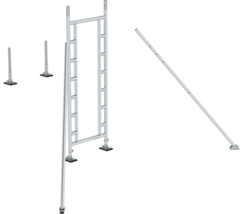 Kit d'escalier FlexxTower, kit de base pour un accès unilatéral  | © MUNK GmbH