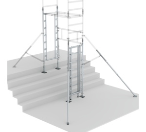 FlexxTower Treppenkit Grundset für einseitigen Durchstieg Aufbau | © MUNK GmbH