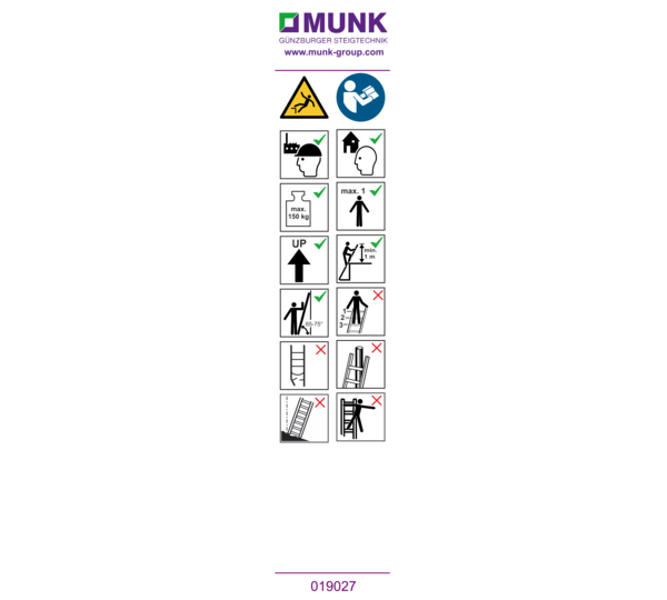 Aufkleber mit Benutzerhinweisen | © MUNK GmbH