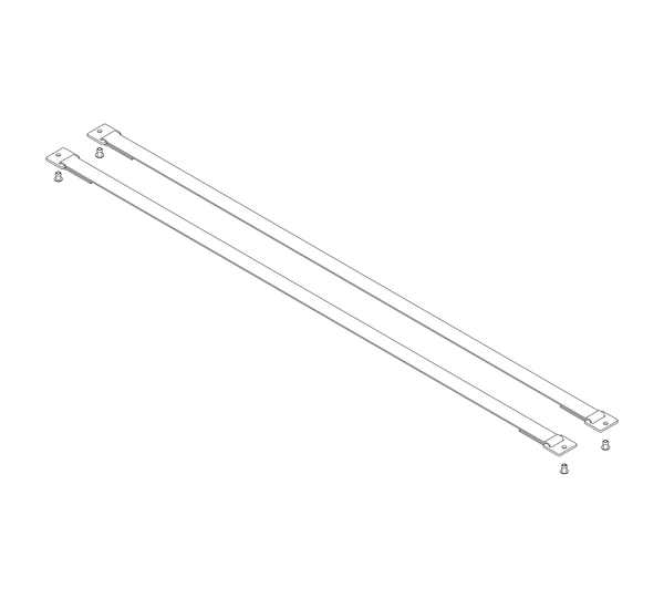 Webbing with mounting plates, length 980 mm, 1 set = 2 pieces, including rivets | © MUNK GmbH