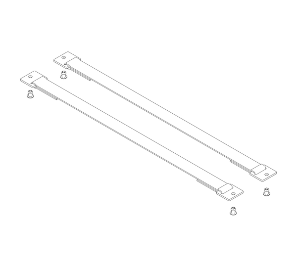 Webbing with mounting plates Length 487 mm 1 set = 2 pieces, incl. rivets | © MUNK GmbH