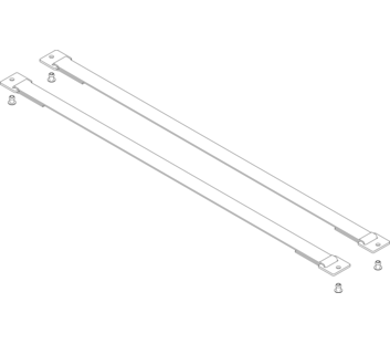 Webbing with mounting plates, length 660 mm, 1 set = 2 pieces, including rivets | © MUNK GmbH