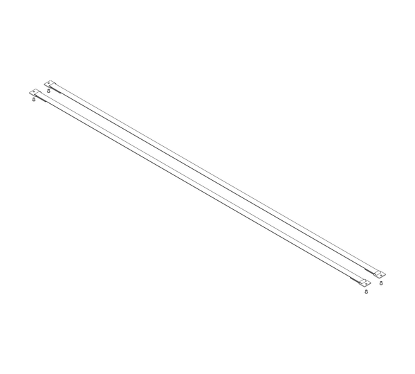 Webbing with mounting plates, length 1800 mm, 1 set = 2 pieces, including rivets | © MUNK GmbH