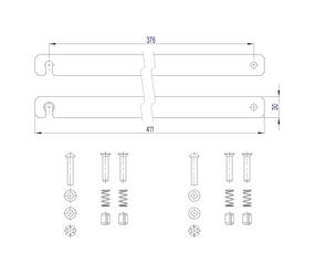 Line drawing: Rigid connection (spare part 800131) | © MUNK GmbH