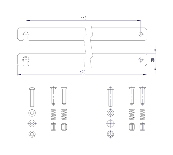 Line drawing: Rigid connection (spare part 800133) | © MUNK GmbH