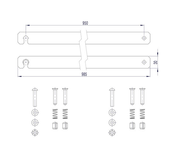 Line drawing: Rigid connection (spare part 800140) | © MUNK GmbH