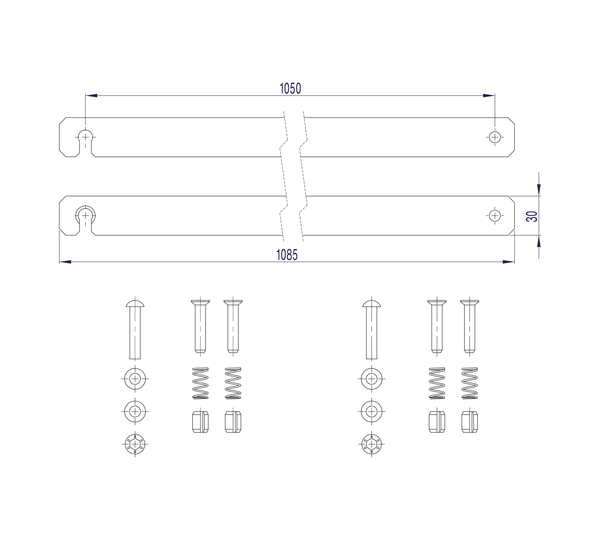 Line drawing: Rigid connection (spare part 800143) | © MUNK GmbH