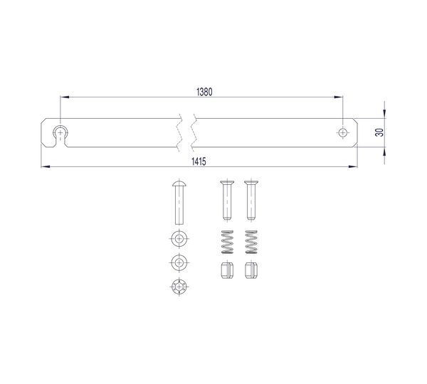 Line drawing: Rigid connection (spare part 800150) | © MUNK GmbH