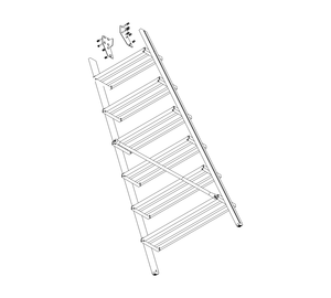Drawing: Ascent of a platform staircase, rear side | © MUNK GmbH