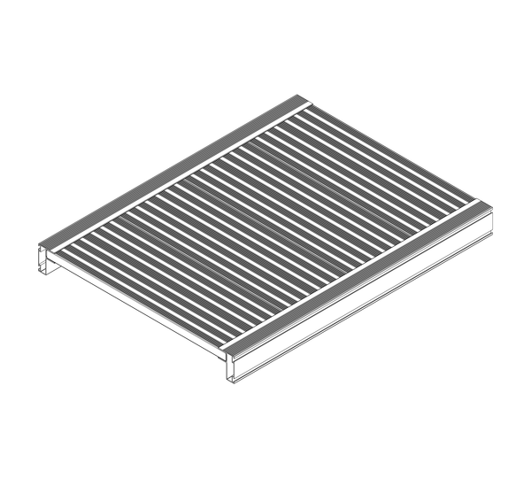 Drawing: Platform of a staircase with a landing, side view | © MUNK GmbH
