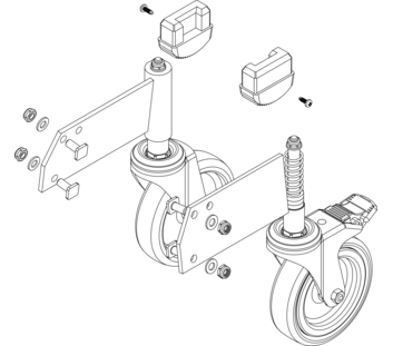 Drawing: Set of rollers for a platform staircase, front view | © MUNK GmbH
