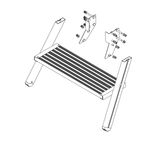 Drawing: Ascent of a platform staircase, front side | © MUNK GmbH