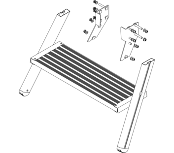 Illustration : montée d'un escalier à plate-forme, face avant | © MUNK GmbH