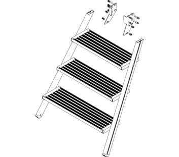 Drawing: Ascent of a platform staircase, front side | © MUNK GmbH