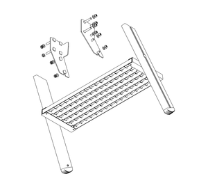 Drawing: Staircase leading up to a landing, side view | © MUNK GmbH