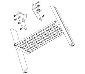 Drawing: Staircase leading up to a landing, side view | © MUNK GmbH