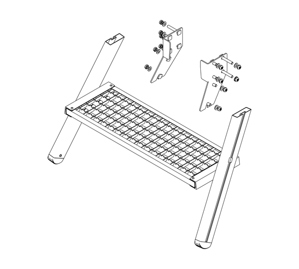 Drawing: Ascent of a platform staircase, front side | © MUNK GmbH