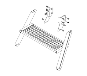 Drawing: Ascent of a platform staircase, front side | © MUNK GmbH
