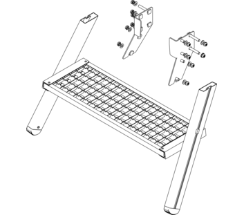 Drawing: Ascent of a platform staircase, front side | © MUNK GmbH