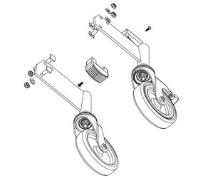 Dessin : jeu de roulettes pour un escalier à plate-forme, vue de profil | © MUNK GmbH