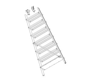 Drawing: Ascent of a platform staircase, rear side | © MUNK GmbH