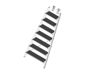 Drawing: Ascent of a platform staircase, front side | © MUNK GmbH