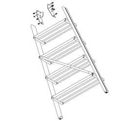 Drawing: Ascent of a platform staircase, rear side | © MUNK GmbH