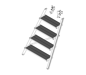 Drawing: Ascent of a platform staircase, front side | © MUNK GmbH
