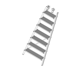Zeichnung: Aufstieg einer Podesttreppe, Vorderseite | © MUNK GmbH