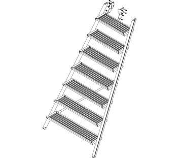 Illustration : montée d'un escalier à plate-forme, face avant | © MUNK GmbH