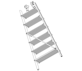 Drawing: Ascent of a platform staircase, rear side | © MUNK GmbH
