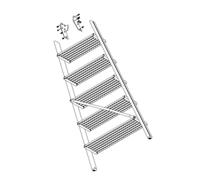 Drawing: Ascent of a platform staircase, rear side | © MUNK GmbH